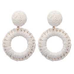 Bohemian style wind earrings handmade weave woman ear stud
