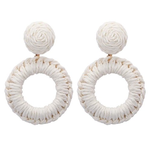 Bohemian style wind earrings handmade weave woman ear stud