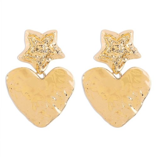 occidental style retro love earring  Five-pointed star Irregular surface earrings creative punk wind Earring