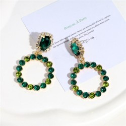  diamond Round earring color high brilliant ear stud fashion female temperamen..
