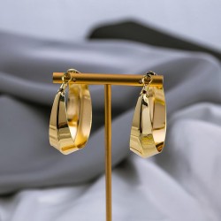 occidental style exaggerating geometry circle earrings  mirror polishing Metal wind ear stud personality