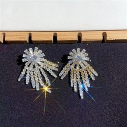 fashion bright sun flower gem earring gilded earrings