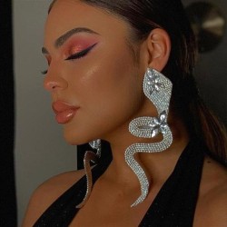  Rhinestone earrings  occidental style exaggerating snake earrings womanearrin..