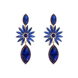 occidental style fashion exaggerating Alloy embed colorful diamond geometry ea..