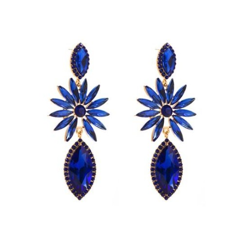 occidental style fashion exaggerating Alloy embed colorful diamond geometry earrings woman fully-jewelled temper