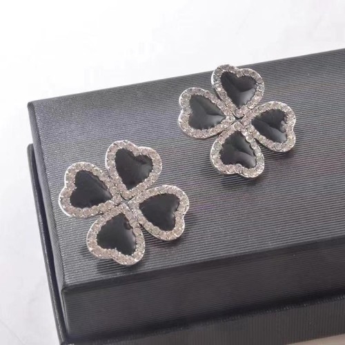 occidental style personality exaggerating flash diamond black big flowers necklace woman samll high clavicle chai