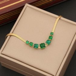   square necklace  temperament stainless steel clavicle chain I
