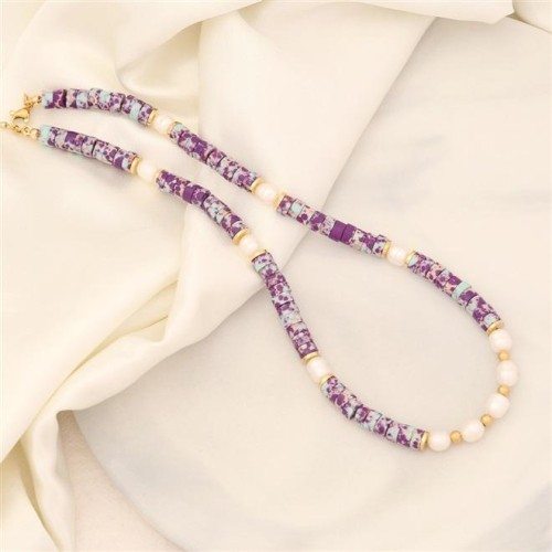 original  fashion natural necklace  temperament Pearl clavicle chain I stainless steel