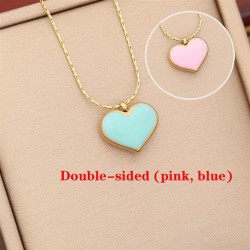 occidental style  multicolor enamel love pendant  fashion stainless steel neck..
