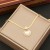   fashion Pearl love necklace  temperament stainless steel clavicle chain I