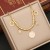 occidental style  fashion square zircon necklace  temperament stainless steel clavicle chain  I