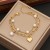 occidental style  zircon Pearl necklace  Double layer stainless steel clavicle chain I