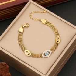 personality stainless steel bracelet  turquoise eyes  temperament butterfly