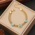 personality stainless steel bracelet  turquoise eyes  temperament butterfly