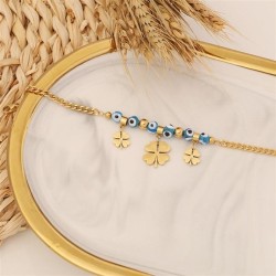 retro eyes bracelet  personality elephant stainless steel  flowers