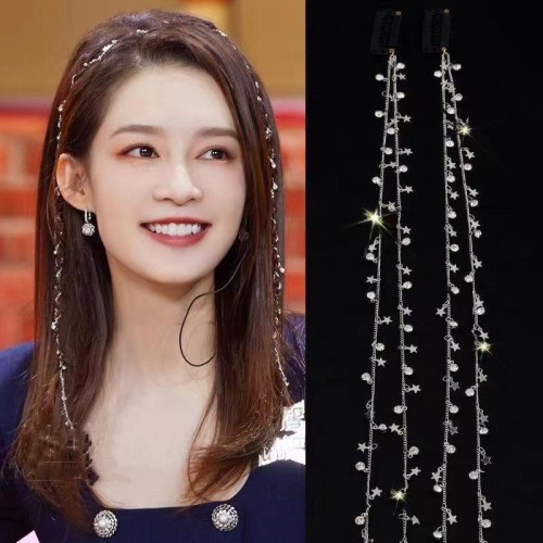 same style chain head high hair clip woman