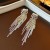 elegant Pearl crystal diamond tassel silver earrings personality Korea fashion temperame