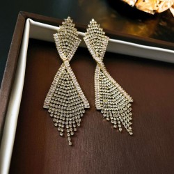  diamond tassel silver earrings occidental styleins fashion personality temp
