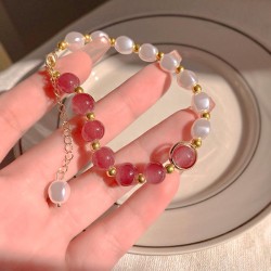  splice bracelet imitate Pearl personality fashion student temperament brief b..