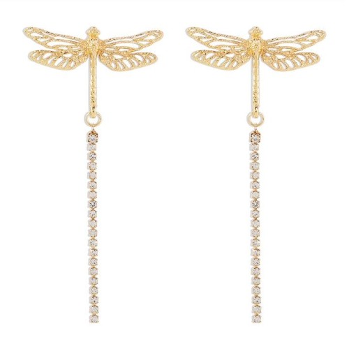 E occidental style wind personality insect Earring   temperament brief earring hollow diamond claw chain earrings