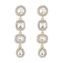  retro earrings woman  geometry Irregular style earring fully-jewelled drop la..