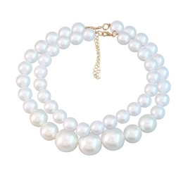 necklace imitate Pearl necklace occidental style trend set two