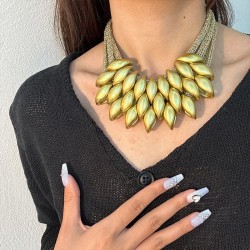 retro occidental style exaggerating super big Alloy necklace woman  Bohemia tr..