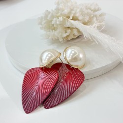 occidental style fashion  gradual change leaves earrings womanins trend all-Pu..