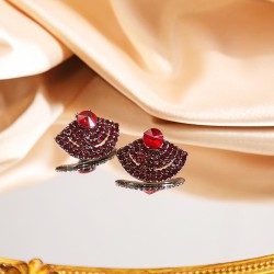 occidental style sector multilayer row diamond earrings  retro zircon ear stud..