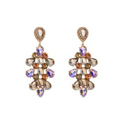 occidental style fashion earrings woman Bohemia color Alloy diamond drop exagg..