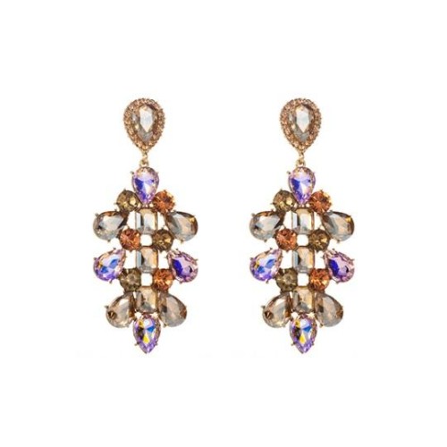occidental style fashion earrings woman Bohemia color Alloy diamond drop exaggerating long style
