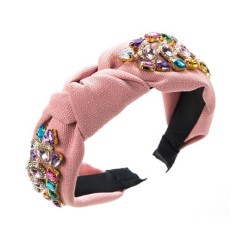  Headband occidental style pure color Cloth embed glass diamond Headband width..