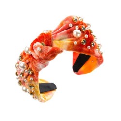  Headband fashion high occidental style Headband Cloth Pearl Korean style head