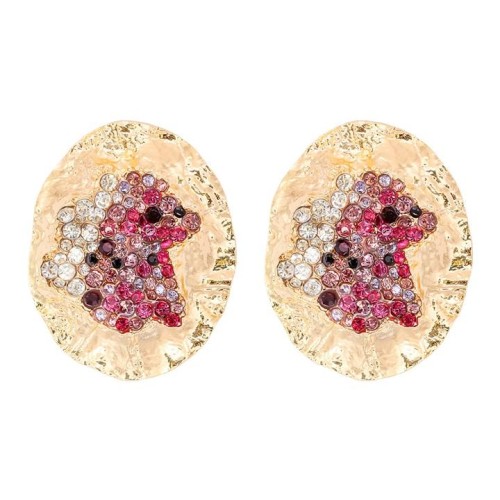 geometry Oval diamond ear studza earringsins wind fashion atmospheric elegant trend Street Snap
