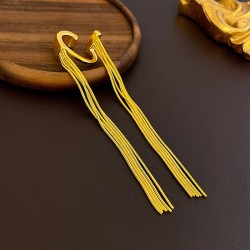 Metal long style tassel earring Korea fashion elegant temperament high earrin..