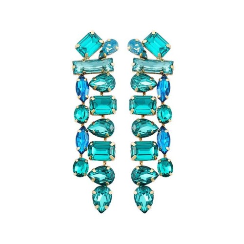 occidental style fashion super Alloy diamond fully-jewelled long style tassel earring temperament earrings