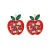 occidental style sweet Alloy enamel Word apple earrings fresh lovely colorful diamond fruits ear stud Earring wo