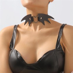 occidental style wind chain Collar  Street Snap trend punk windPU Peach heart ..