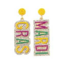  Alloy diamond three color WordRDI R earrings