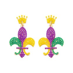 occidental style earrings personality exaggerating three color handmade beads ..