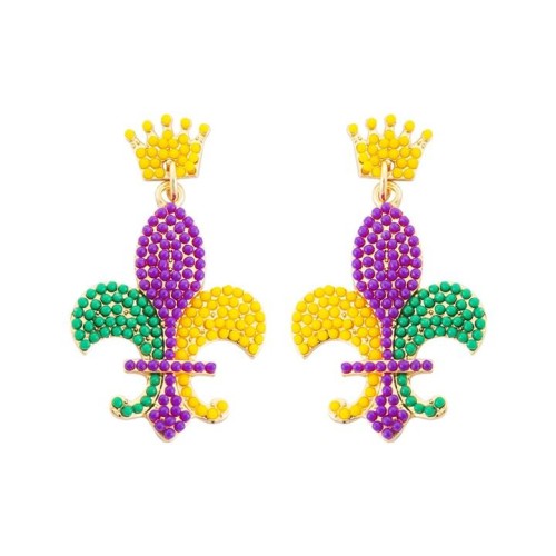 occidental style earrings personality exaggerating three color handmade beads samll Earring