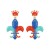 occidental style earrings personality exaggerating three color handmade beads samll Earring