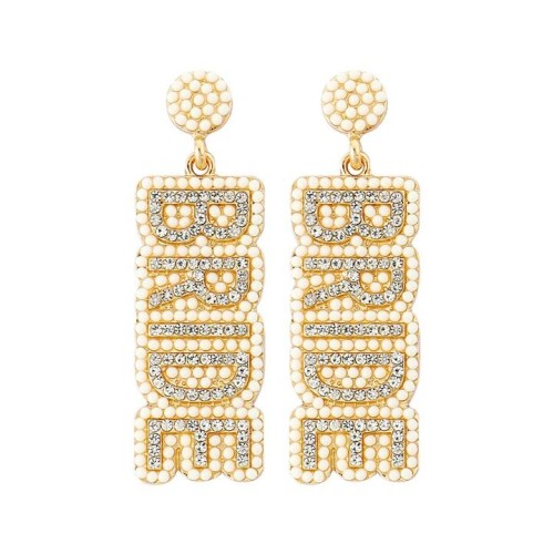 occidental style Alloy diamond earrings WordRIDE bride wedding Earring woman