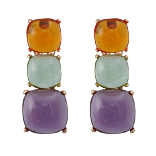 earrings exaggerating occidental style earrings geometry earring woman multilayer square resin Earring