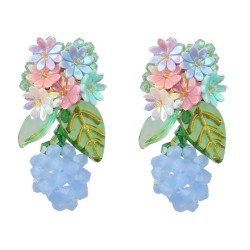 spring occidental style earrings flowers Earring woman resin flowers leaves el..