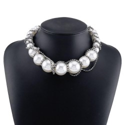 occidental style temperament claw diamond twining Pearl chain  retro personali..