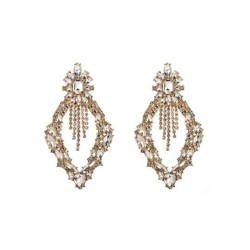 occidental style fully-jewelled earrings woman Alloy diamond Earring rhombus g..