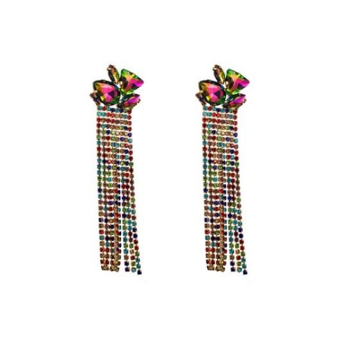 occidental style fashion personality temperament long style Alloy claw chain tassel earrings exaggerating geome