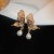 silver diamond Pearl butterfly earrings samll color crystal creative earring day all-Purpose