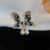 silver diamond Pearl butterfly earrings samll color crystal creative earring day all-Purpose